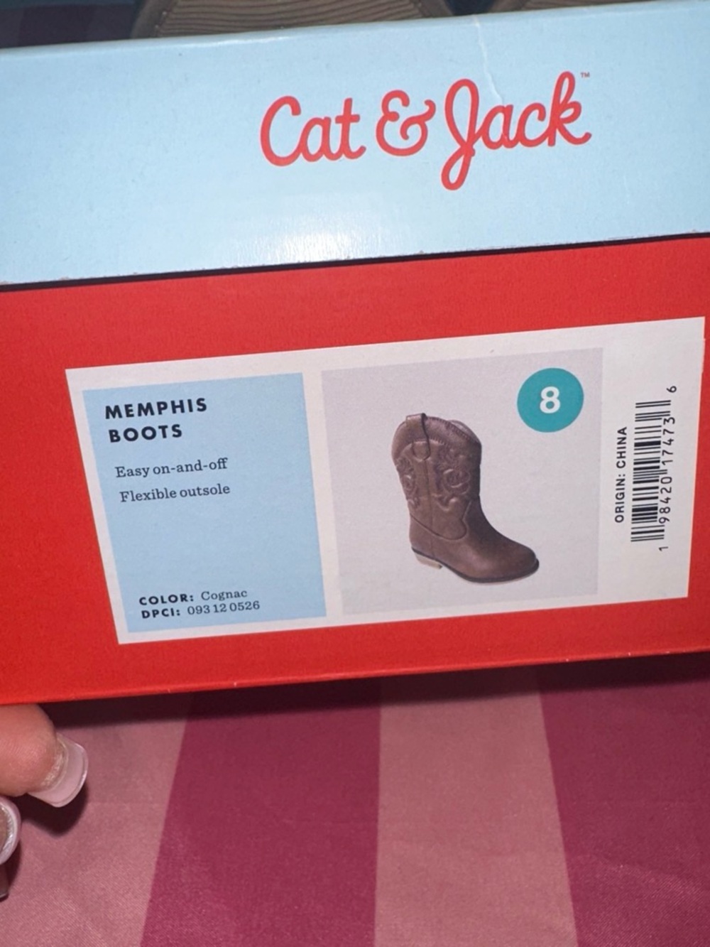 Cat & Jack Cognac Brown Kids' Western Boots